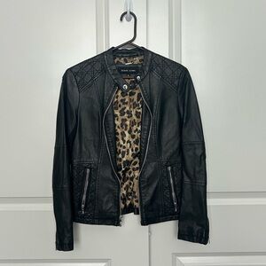 Black Rivet Leather Jacket Size XS